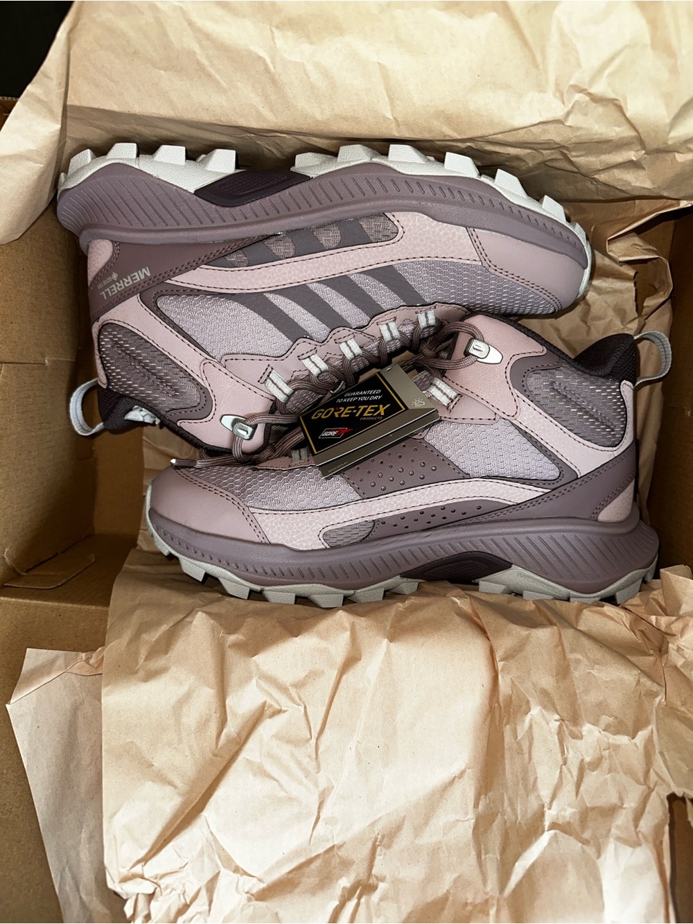 Merrell Women’s Speed Strike 2 Gore-Tex mid hiking boots in Adobe Rose color - Picture 9 of 9